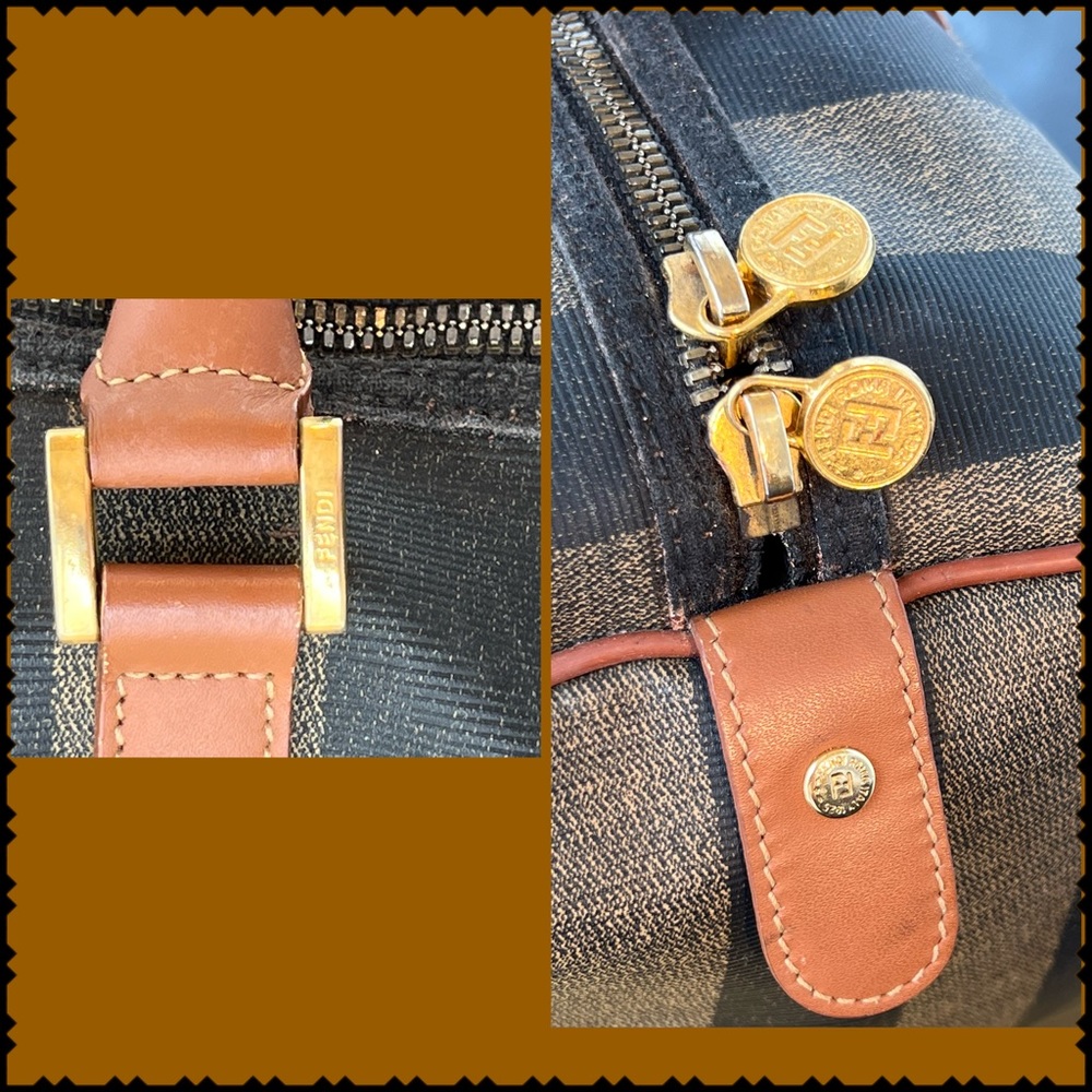 Fendi Bag,Travel, Gorgeous Weekender Travel, Duffle with Cognac Brown Lea… - Picture 3 of 16